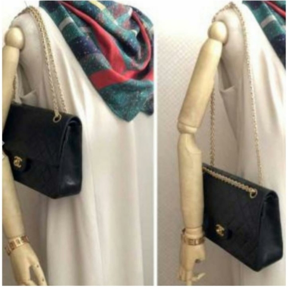 🎉HP🎉CHANEL Lambskin Double Flap w/ Bijoux Chain - Picture 10 of 11